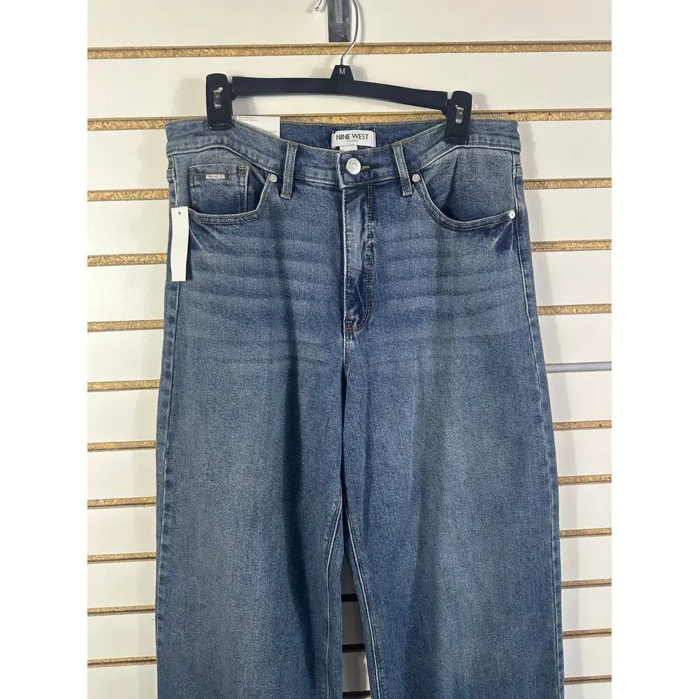 NWT Nine West High Rise Wide Leg Jeans 10 Women's